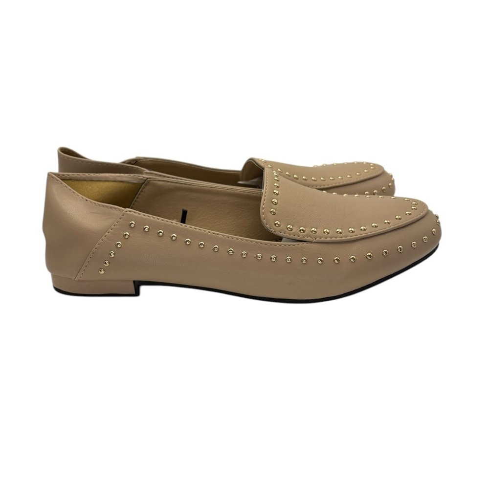 Seven7 Beige Studded Loafers